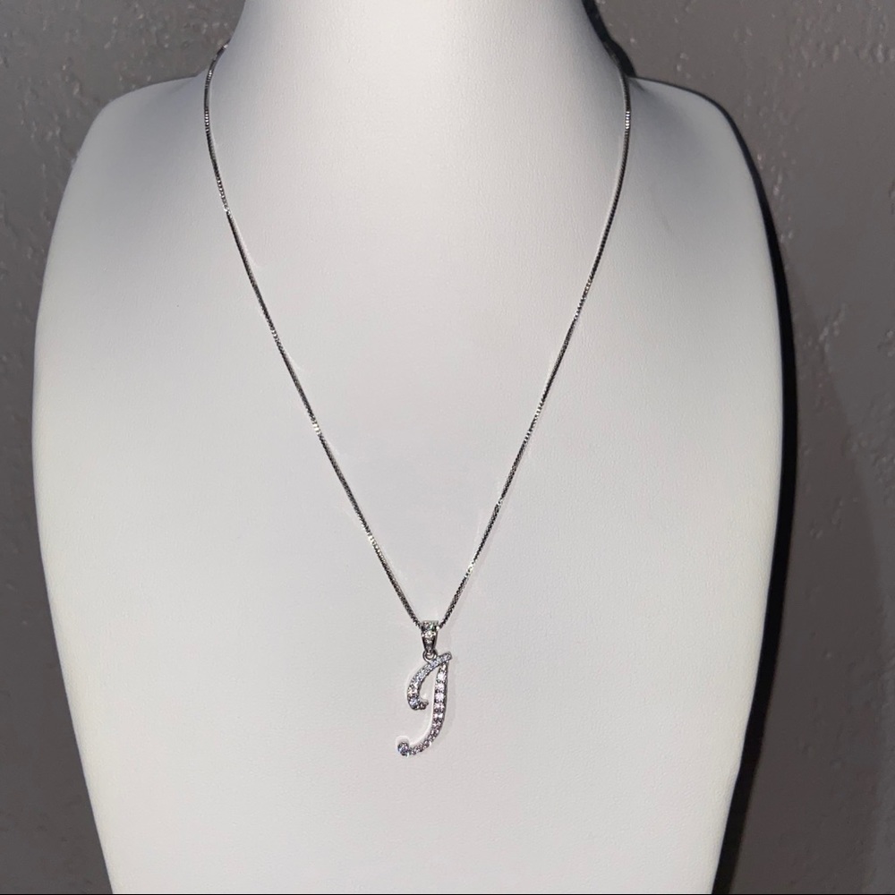 Mini Letter J Initial Necklace